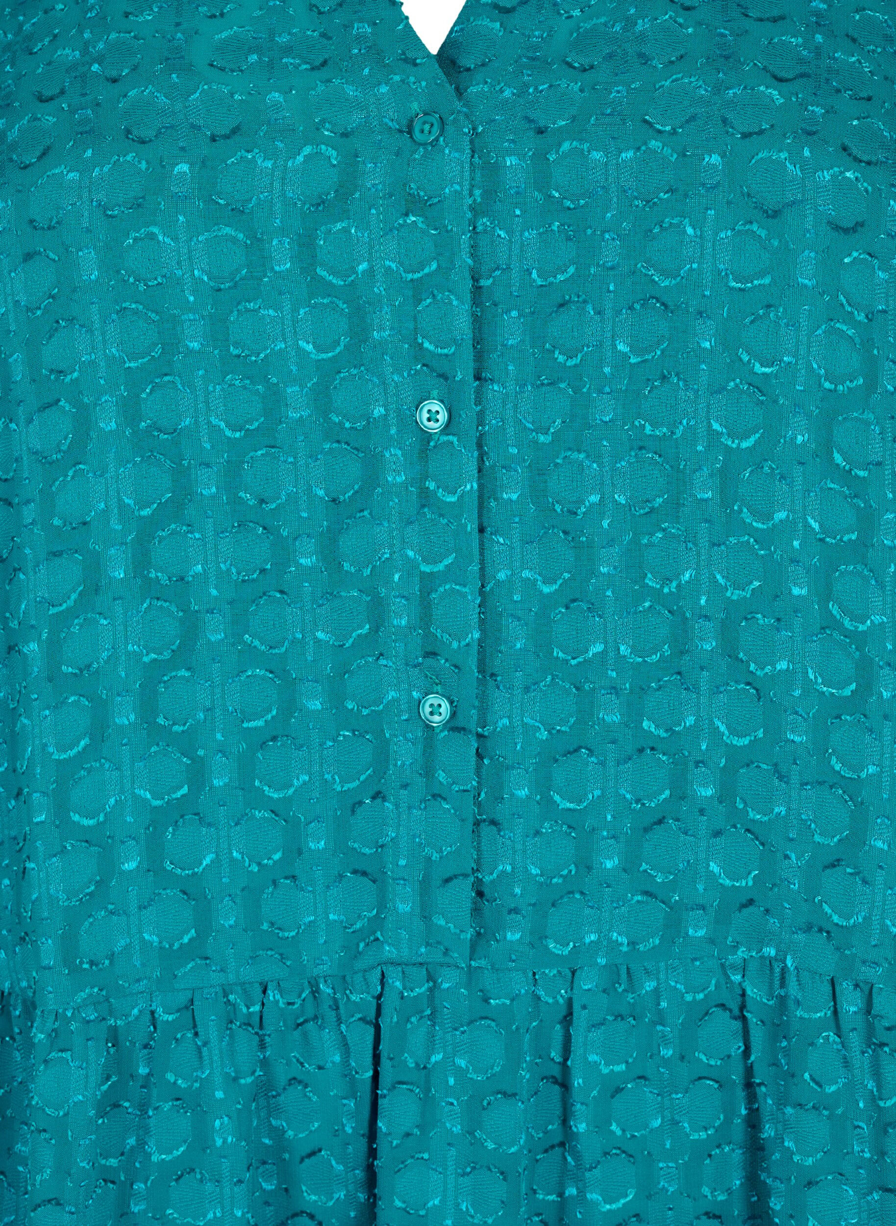 ZizziJacquardkl&auml;nning med volangkrage, Deep Lake, Packshot image number 2