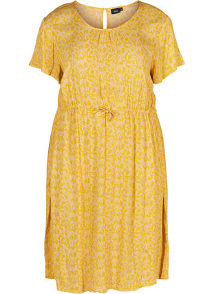 Kortärmad klänning, Yellow Branch, Packshot image number 0