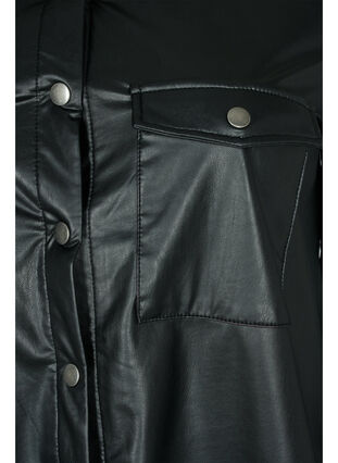 Skjorta i läderimitation, Black, Packshot image number 3