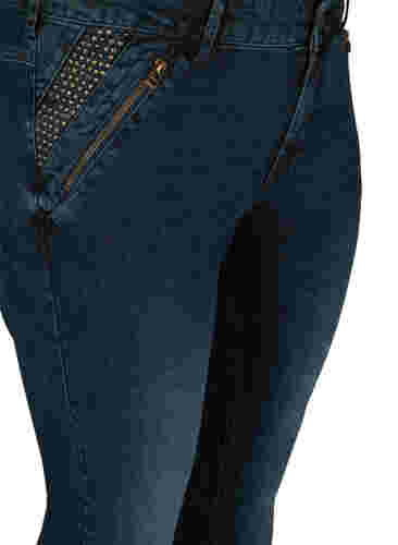 Slim fit Emily jeans med nitar, Dark blue, Packshot image number 2