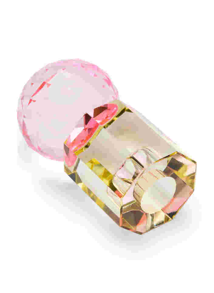 Ljusstake i kristallglas, Lysegul/Pink, Packshot image number 1