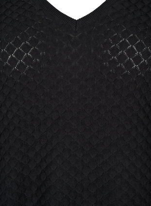 Strukturmönstrad tröja i ekologisk bomull	, Black, Packshot image number 2