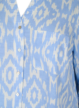 Mönstrad skjorta med linne, Serenity AOP, Packshot image number 2