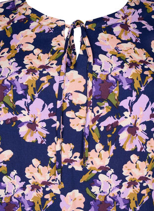 Kortärmad viskosklänning med tryck, Small Flower AOP, Packshot image number 2