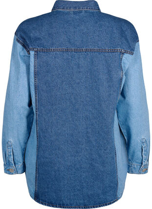 Colorblock jeansjacka, Light Blue Denim, Packshot image number 1