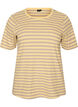 Randig t-shirt med ribbad struktur, Gul, Packshot image number 0