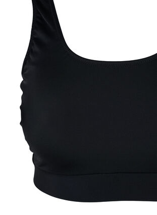 Mönstrad bikinitop med rund halsringning, Black, Packshot image number 2
