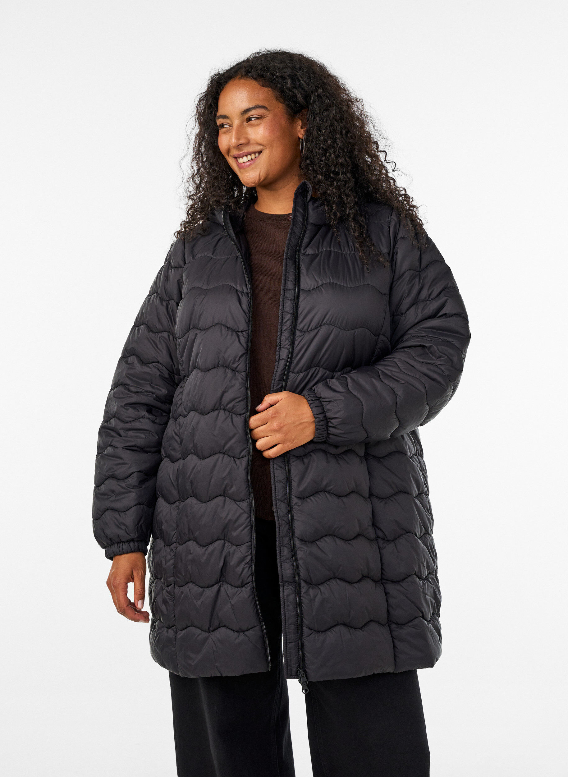ZizziQuiltad jacka, Svart, Model image number 0