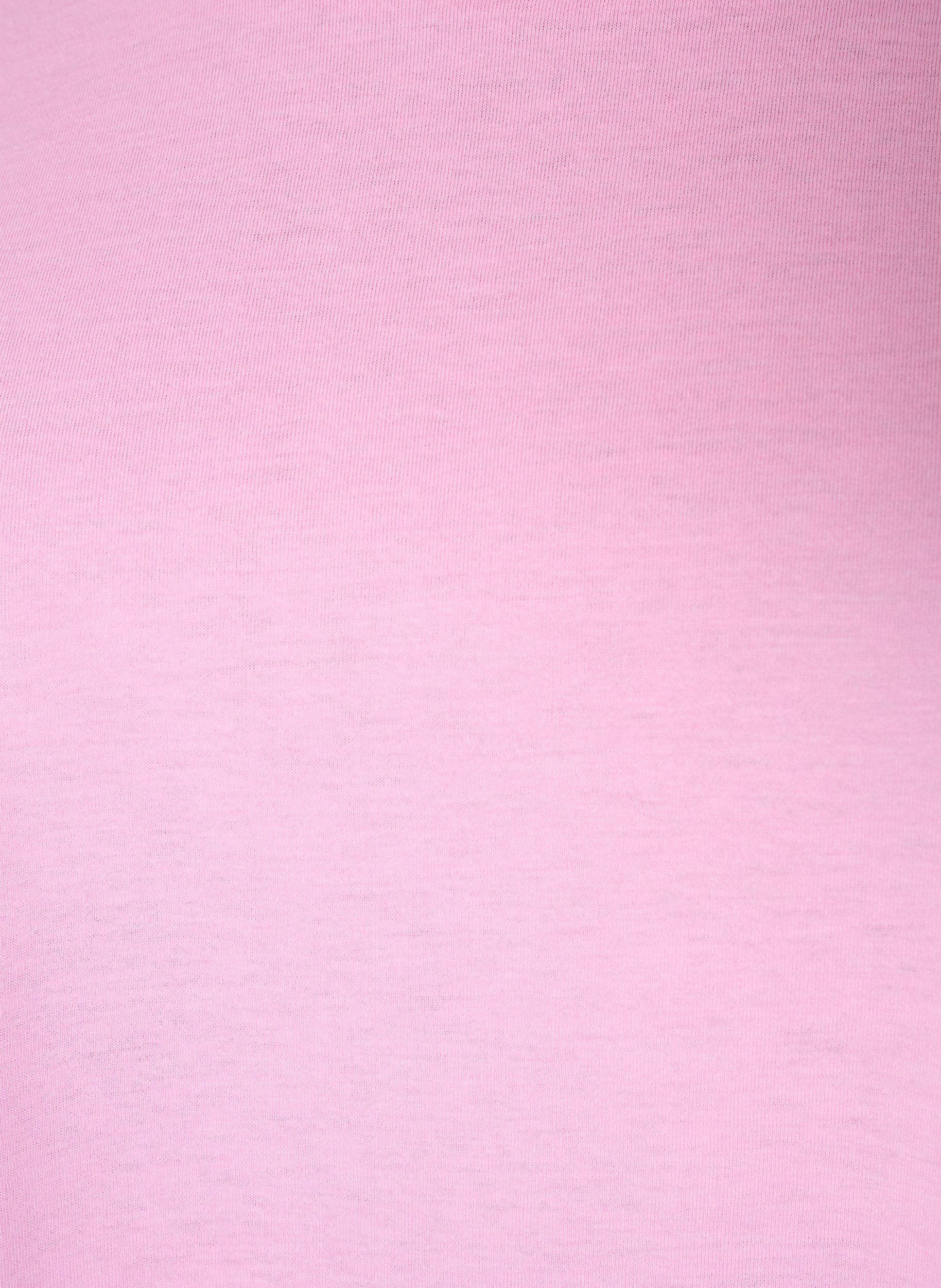 ZizziKort&auml;rmad t-shirt i bomullsmix, Rosa, Packshot image number 2