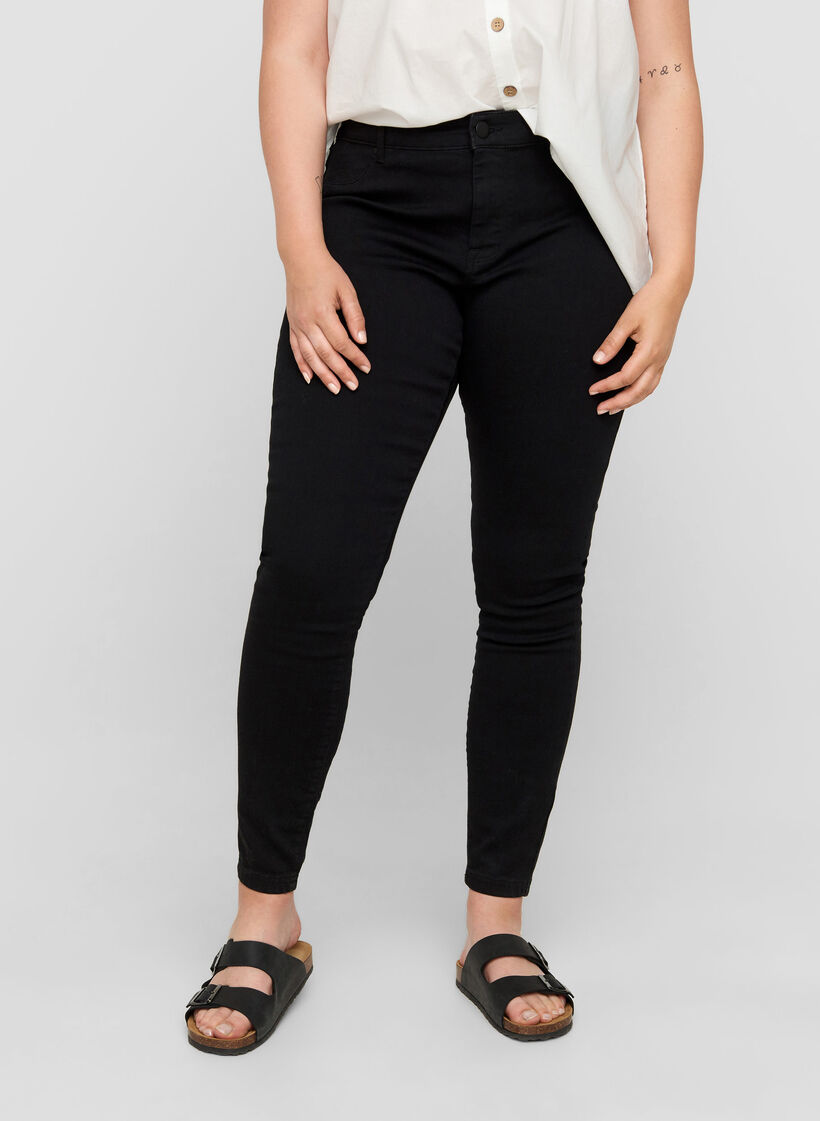 Jeggings i bomullsmix, Black, Model image number 2