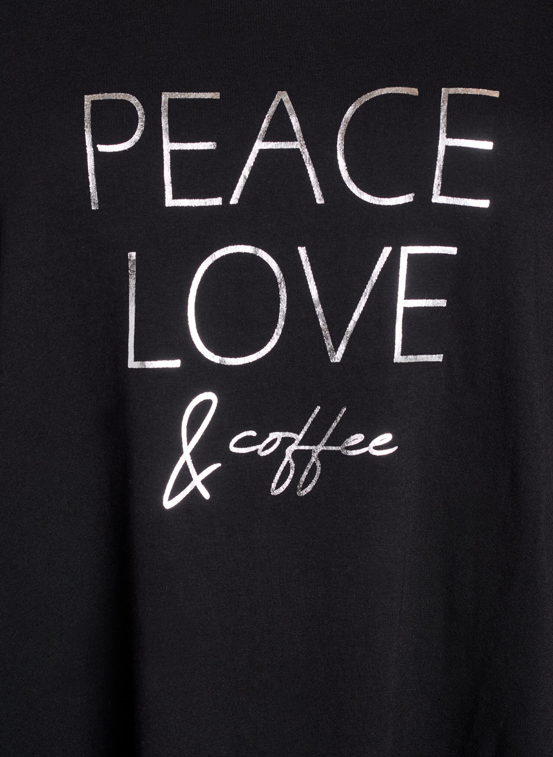 Zizzi Kort&auml;rmat nattlinne i ekologisk bomull, Svart, Packshot image number 2