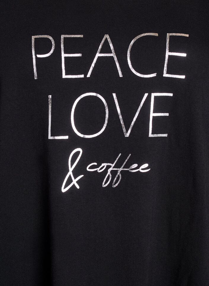 Kort&auml;rmat nattlinne i ekologisk bomull, Svart, Packshot image number 2