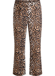 Leopardm&ouml;nstrade byxor med raka ben, Brun