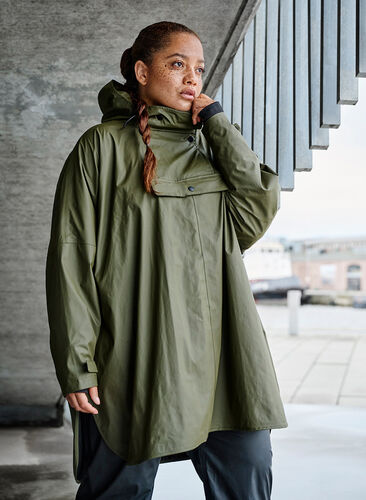 Regnponcho med huva, Ivy green, Image image number 0