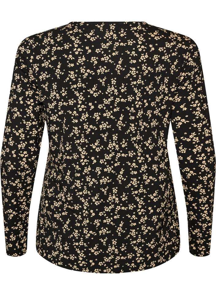 L&aring;ng&auml;rmad blus, Svart, Packshot image number 1