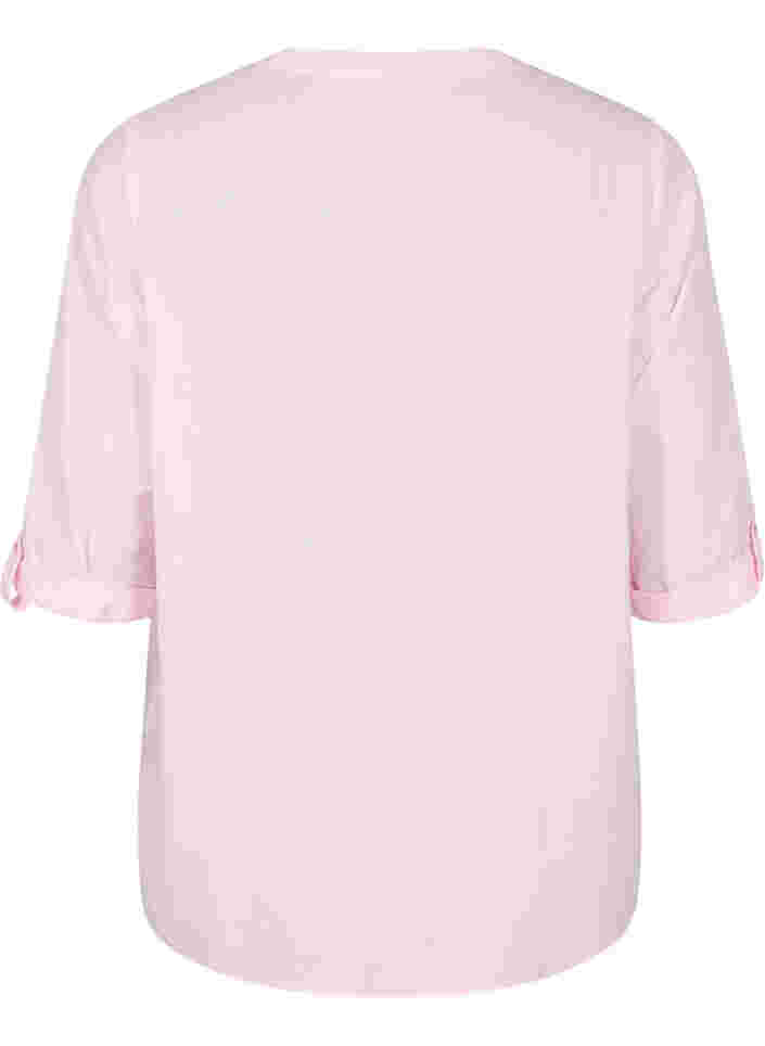 Bomullsblus med spetsdetaljer, Pink-A-Boo, Packshot image number 1