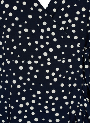 Blommig omlottklänning med korta ärmar, Night Sky Dot, Packshot image number 2