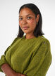 Stickad blus med knappdetalj, Gr&ouml;n, Model image number 3