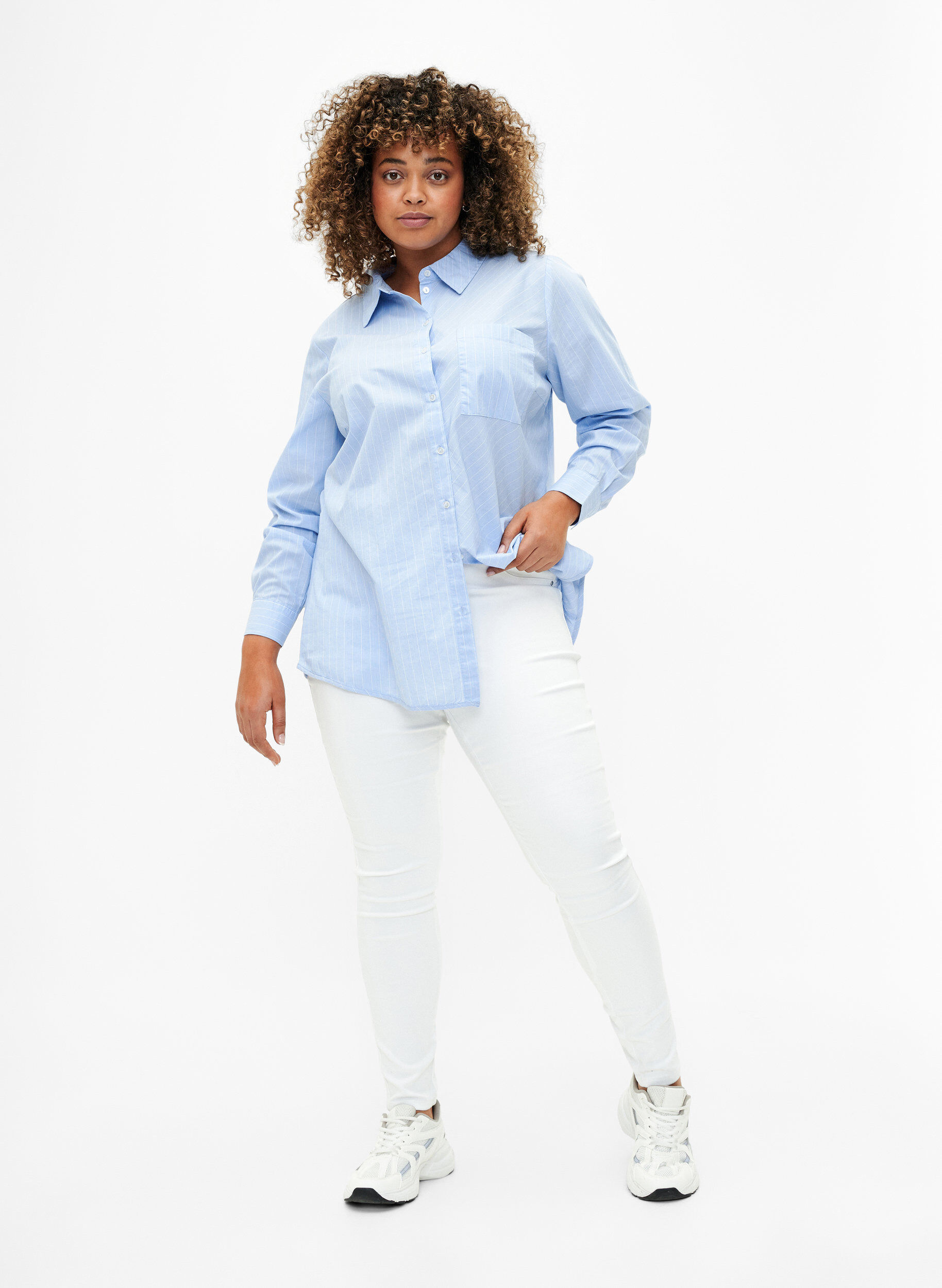 ZizziJeggings med h&ouml;g midja, Vit, Model image number 0
