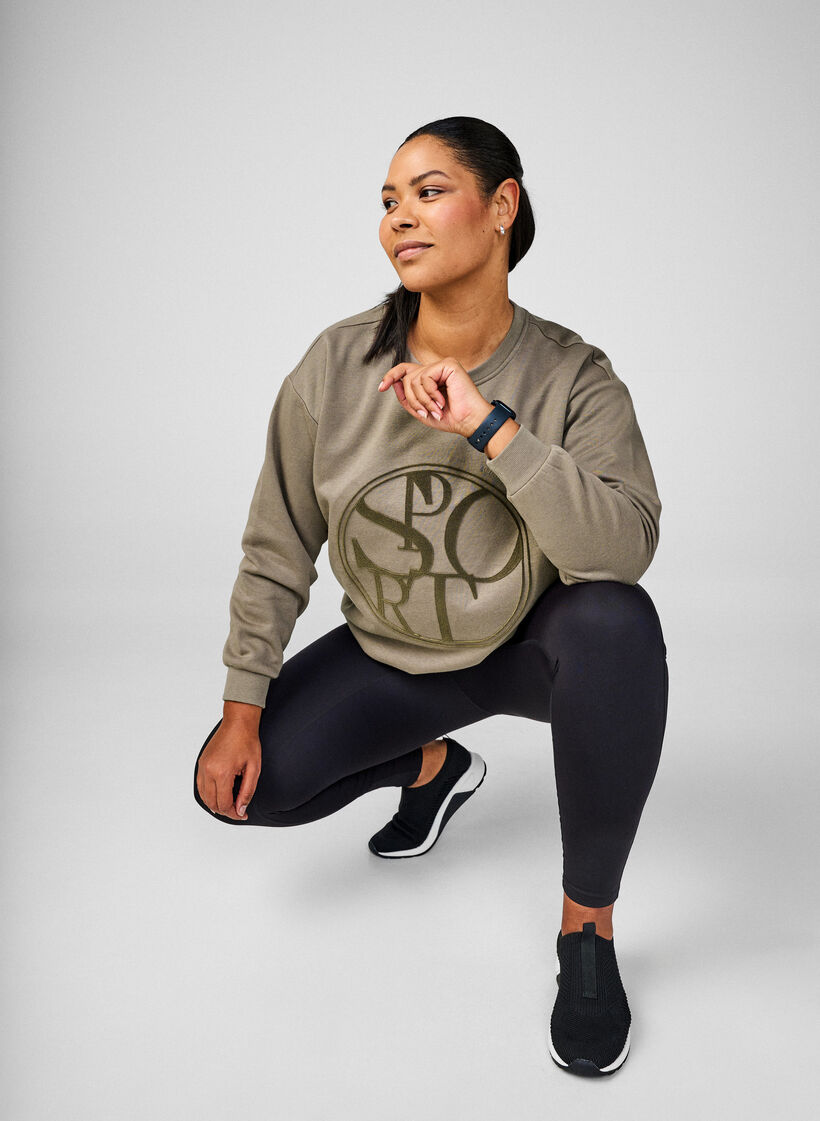 Sweatshirt med motiv, Walnut, Image image number 0