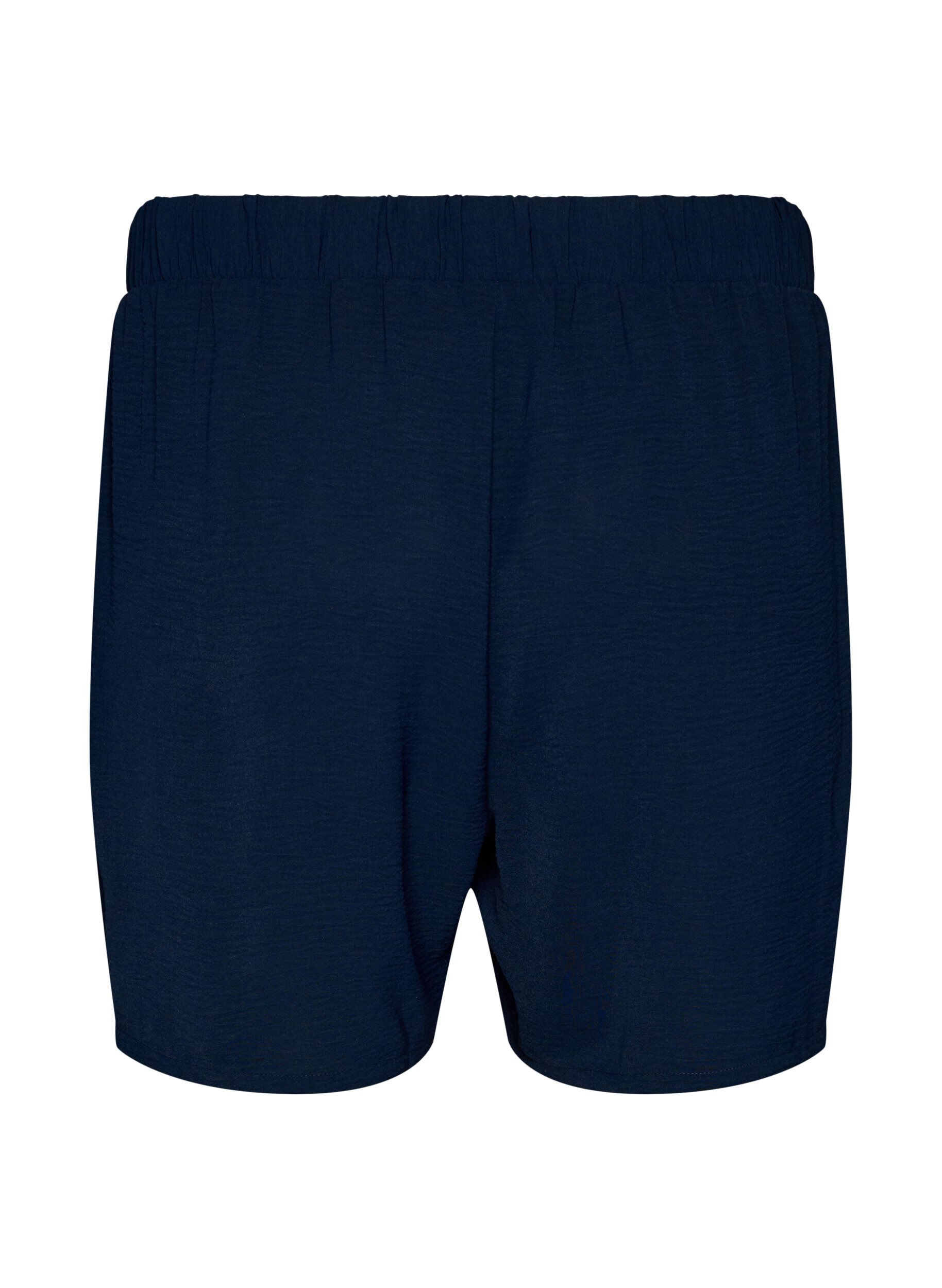 ZizziShorts med fickor och res&aring;r i midjan, Bl&aring;, Packshot image number 1