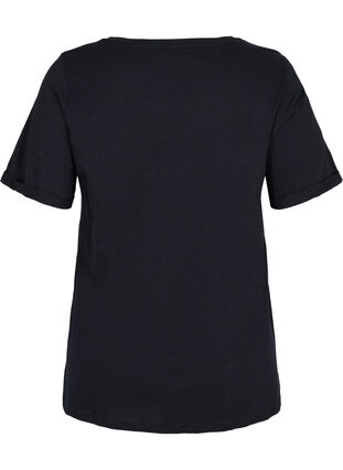 Kortärmad t-shirt i bomull, Black, Packshot image number 1