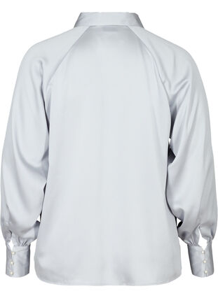 Skjorta med ballongärmar och krage, Light Grey, Packshot image number 1