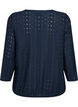 Blus med anglaise broderi och 7/8 ärmar, Navy Blazer, Packshot image number 1