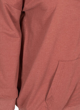 Sweat-cardigan med blixtlås, Burnt Henna Mel., Packshot image number 3
