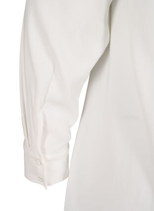 Lång skjorta med bröstficka, Warm Off-white, Packshot image number 3
