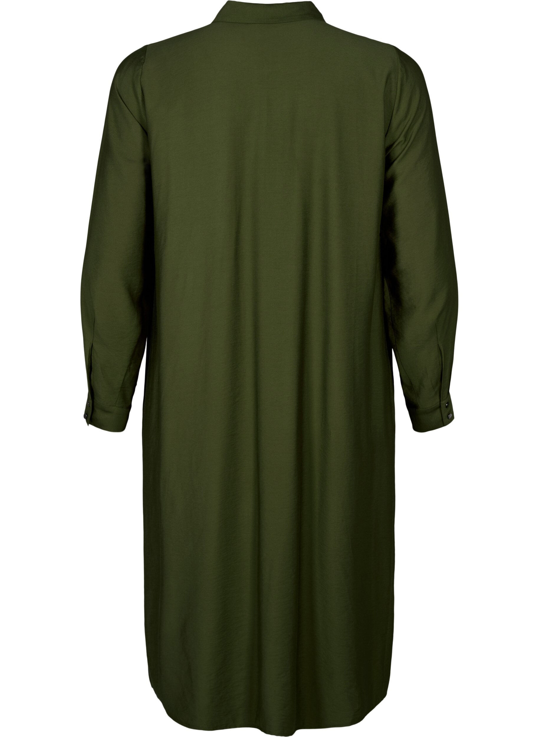 Zizzi Skjortkl&auml;nning med fickor, Winter Moss, Packshot image number 1