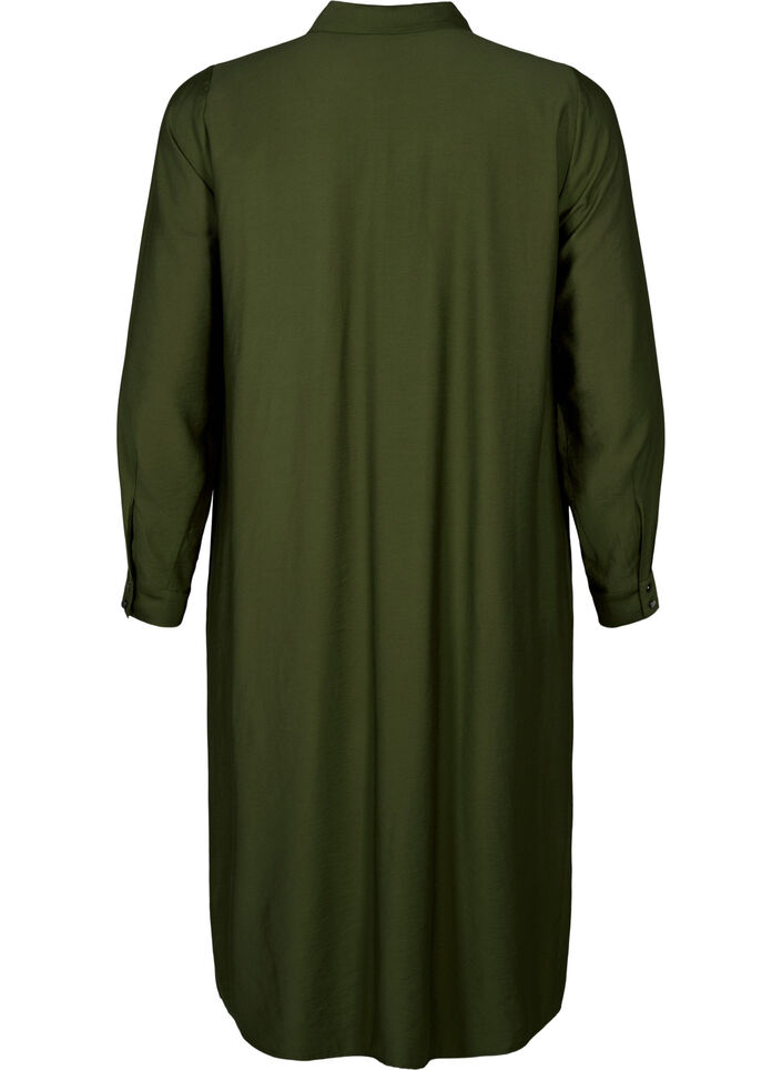 Skjortklänning med fickor, Winter Moss, Packshot image number 1