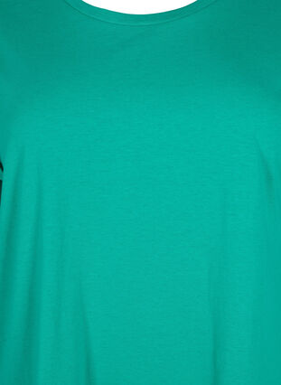 Kortärmad t-shirt i bomullsmix, Emerald Green, Packshot image number 2