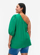 One-shoulder blus i viskos, Grön, Model image number 2