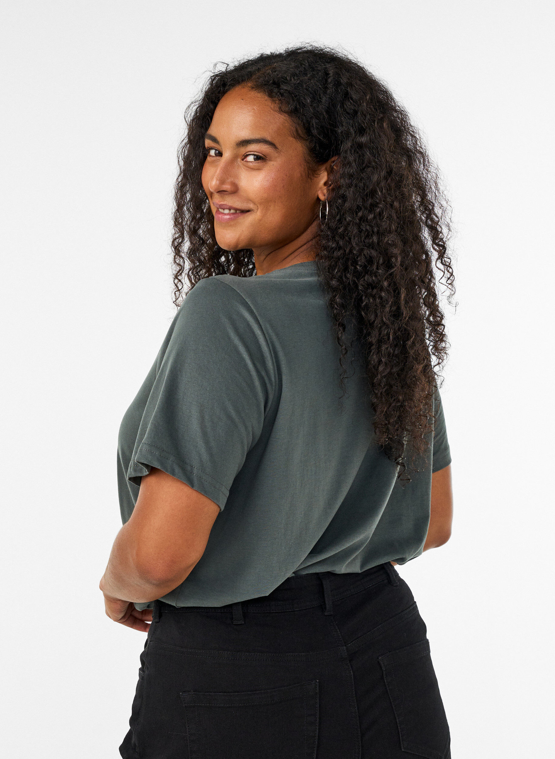 ZizziT-shirt med tryck, Gr&ouml;n, Model image number 2