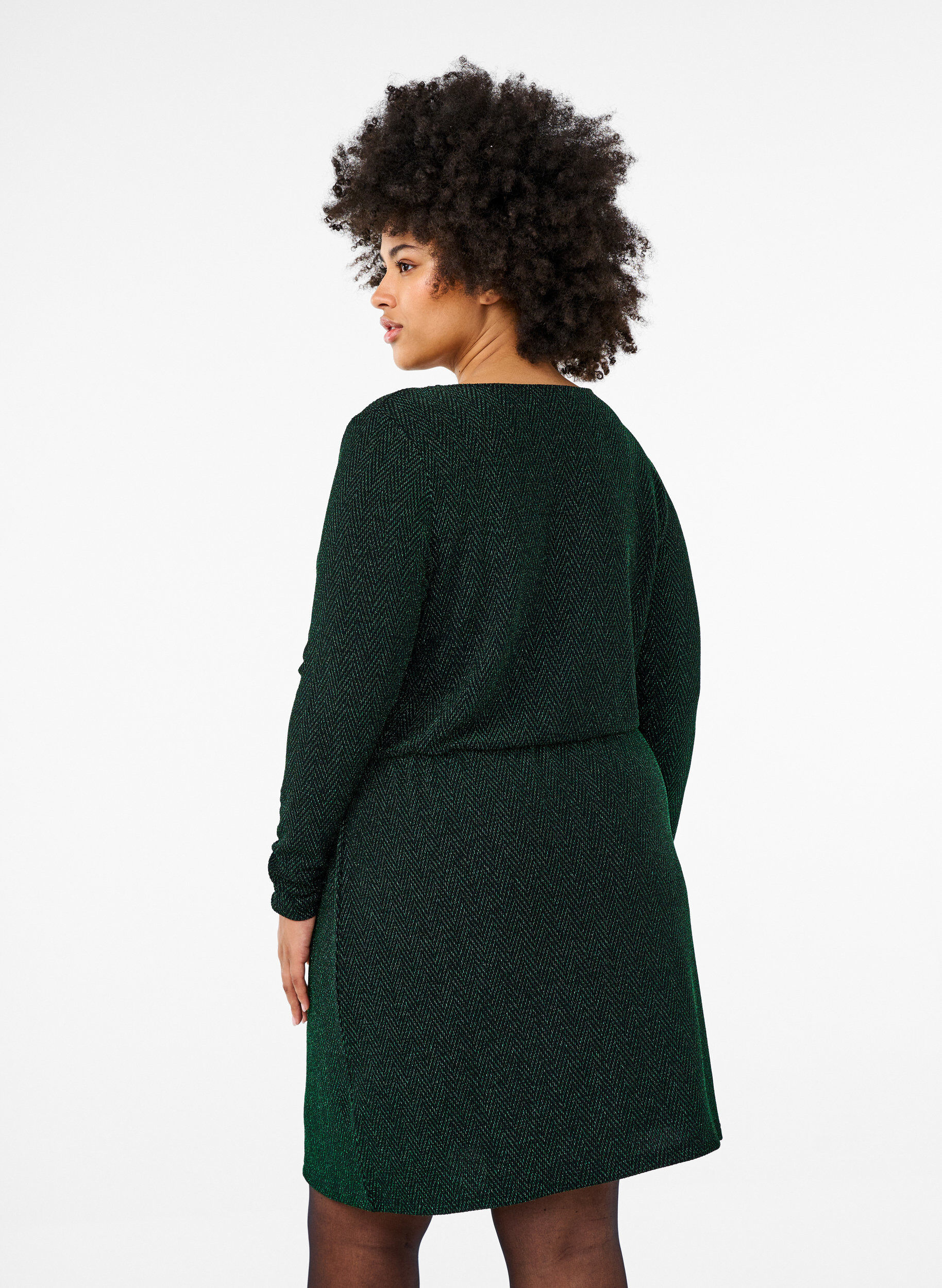 Zizzi Glitterkl&auml;nning med sicksackm&ouml;nster, Scarab ZigZagShimmer, Model image number 1