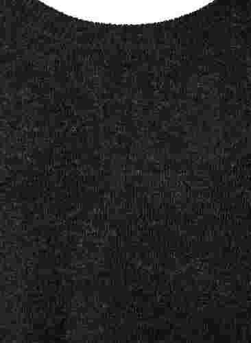Stickad, melerad klänning med knappar, Dark Grey Melange, Packshot image number 2