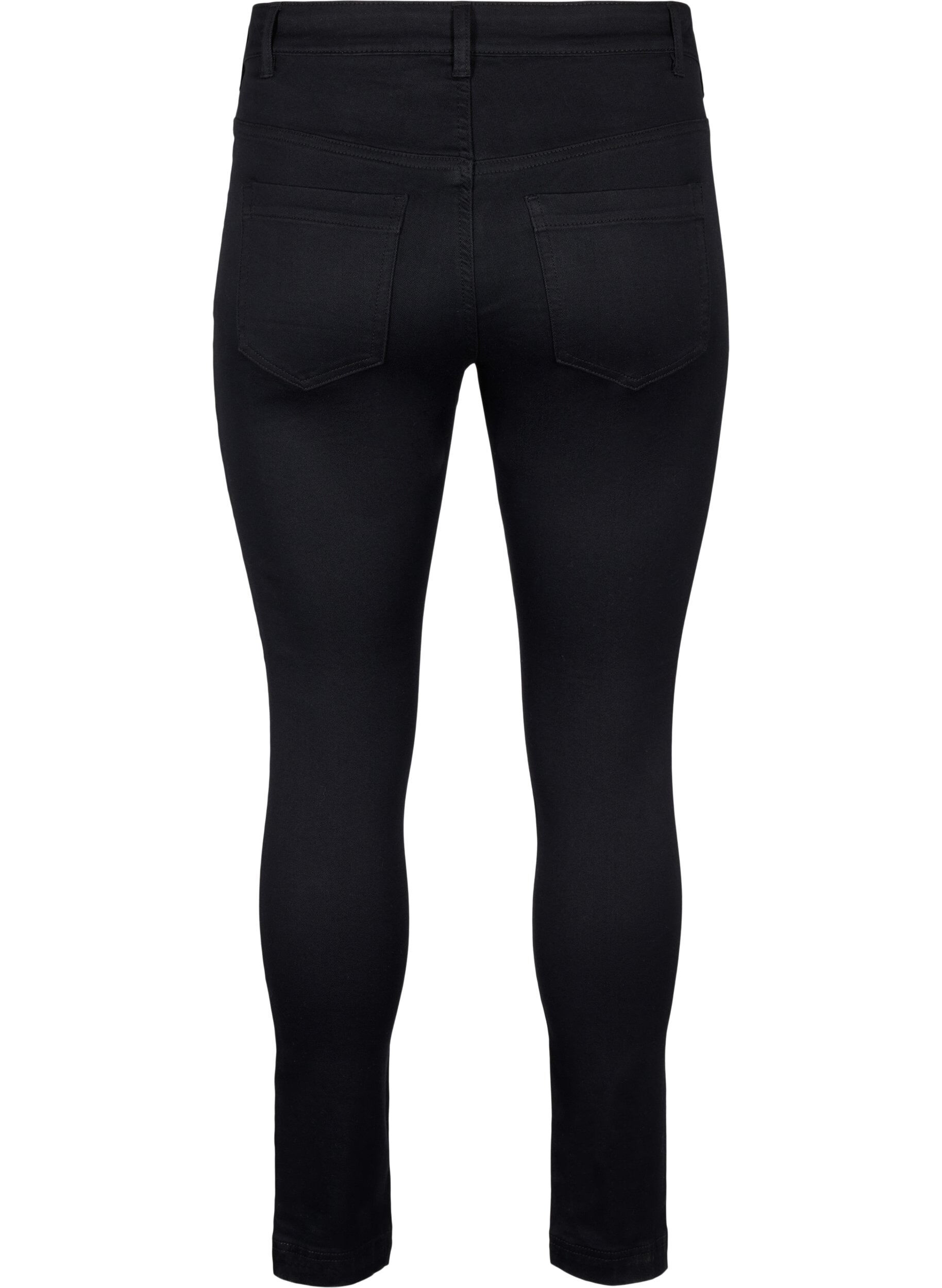Zizzi Viona jeans med normal midja, Svart, Packshot image number 1