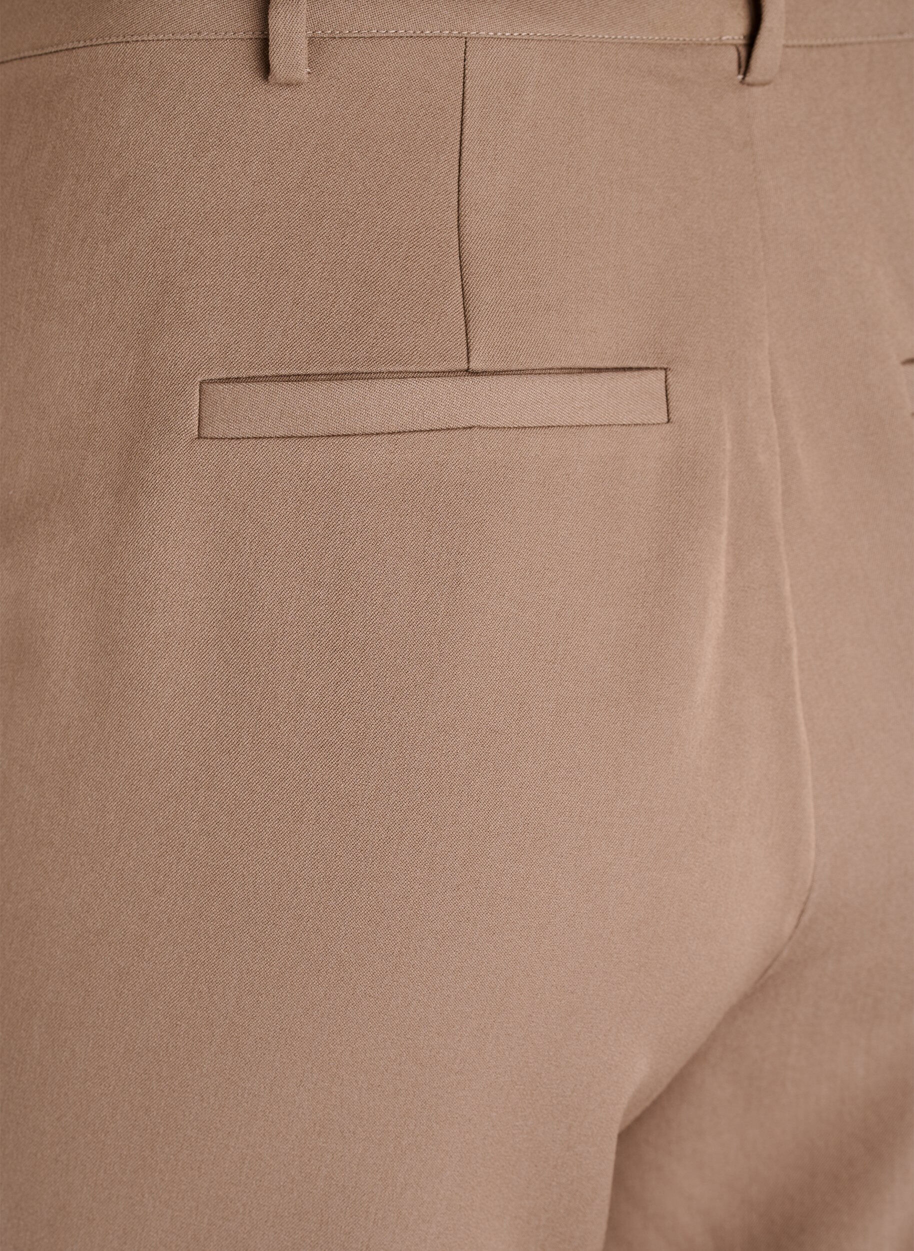 Zizzi Kostymbyxor med h&ouml;g midja och raka ben, Brun, Packshot image number 3