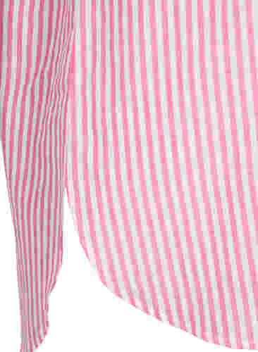 Randig tunika med V-ringad hals och knappar, Beetroot Stripe, Packshot image number 3
