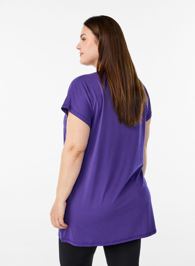 L&aring;ng tr&auml;nings-t-shirt, Lila, Model image number 2