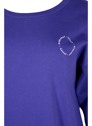 Sweatshirt i bomull med tryck, Deep Blue, Packshot image number 2