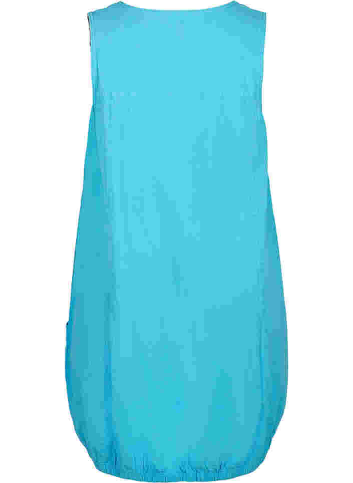 Ärmlös klänning i bomull, River Blue, Packshot image number 1