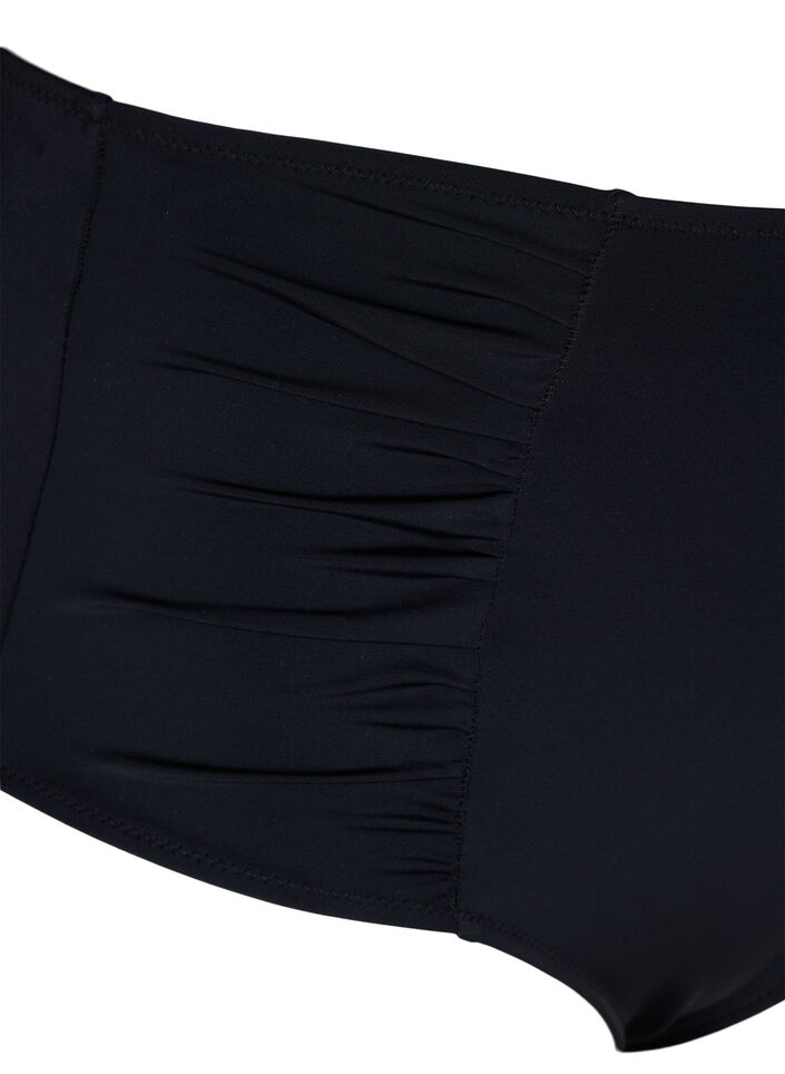 Bikinitrosor med hög midja och draperingar, Black, Packshot image number 2
