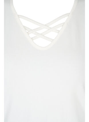 Topp med v-hals med korsade band, Warm Off-white, Packshot image number 2