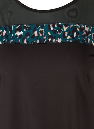 Tränings-t-shirt med mesh och mönster, Black, Packshot image number 2