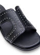 Wide fit - Platta sandaler med nitar, Svart, Packshot image number 3