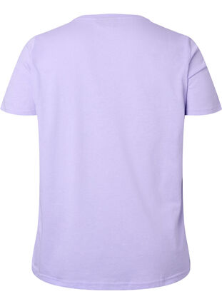 T-shirt i bomull med texttryck, Lavender W. Chicago, Packshot image number 1