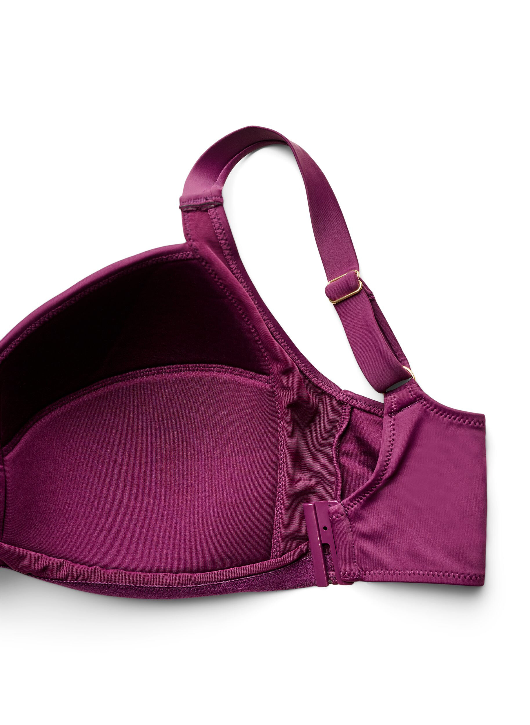 ZizziVadderad bikinitopp med ringdetalj, Lila, Packshot image number 3