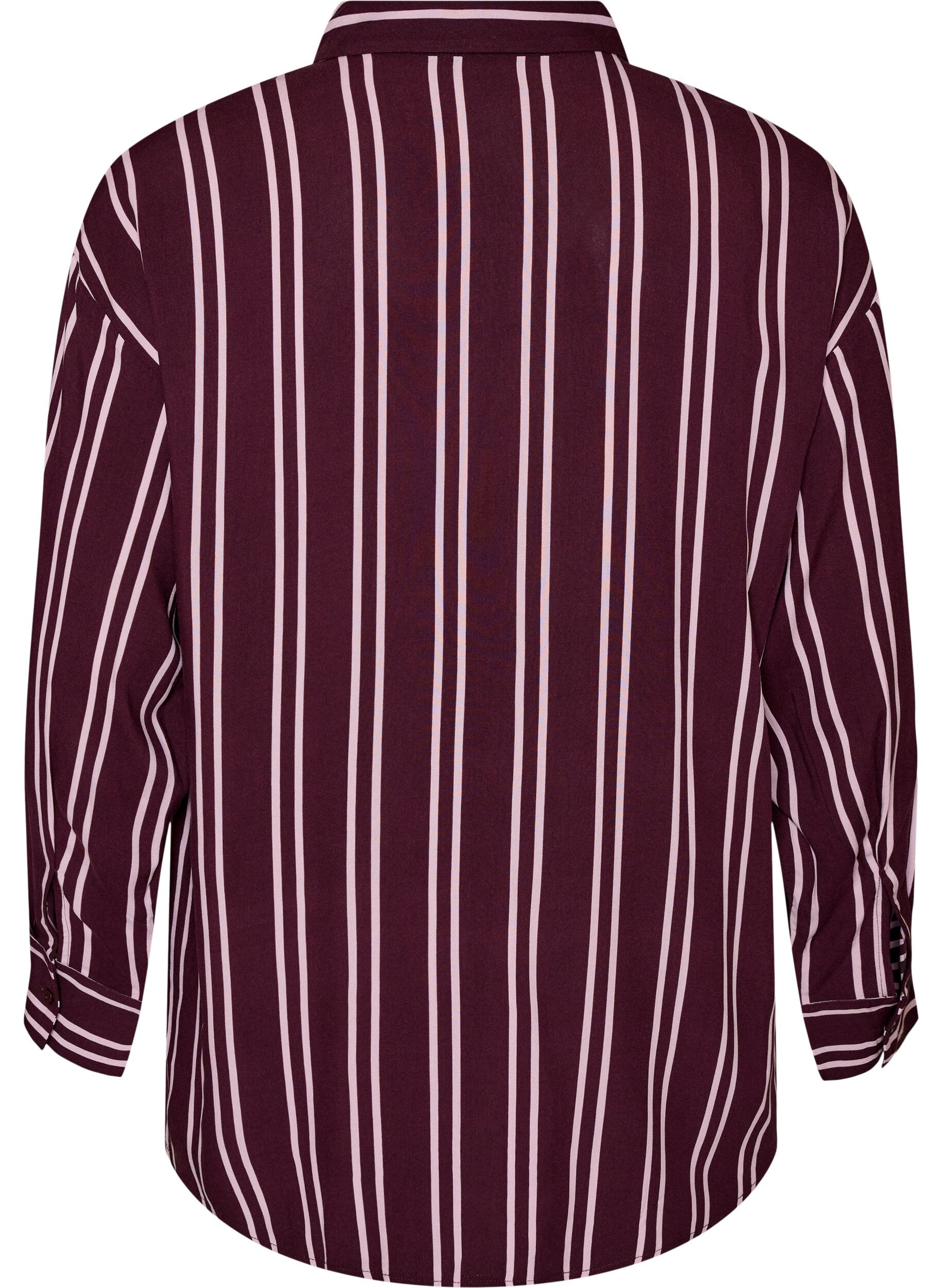 ZizziRandig nattskjorta, M&ouml;rk Bordeaux, Packshot image number 1
